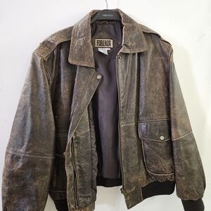 Forenza Men's Distressed Brown Leather Jacket